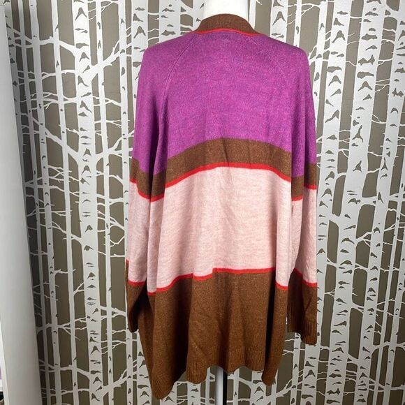 Lane Bryant Color Blocked Open Front Cardigan Sweater 26/28 4X - Picture 4 of 8